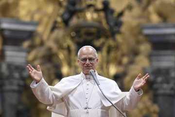Pope Leo XIV speaks with seminarians on June 24, 2025