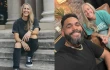 Catholic speaker and author Kim Zember (left) and Zember on the set of her new podcast on EWTN, “Here I AM Stories,” with guest Angel Colon.
